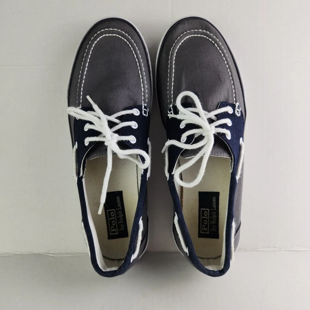 Polo Ralph Lauren Franz Sneakers Mens 11.5D Gray Canvas Canvas Lace Up Low Top‎